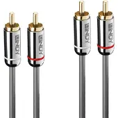 Lindy 35348 RCA Audio Aansluitkabel [2x Cinch-stekker - 2x Cinch-stekker] 5 m Antraciet