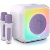BigBen Interactive Karaokeluidspreker Party met 2 draadloze microfoons Paars
