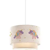 Lux.pro Kinder hanglamp Lurgan E27 wit met eenhoorn motief