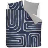 Vt wonen Dekbedovertrek vtwonen Tribe Indigo Katoen-240 x 200 / 220 cm | Lits-Jumeaux