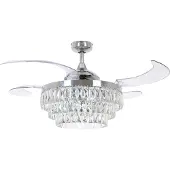 Beacon Lighting Plafondventilator met licht Fanaway Veil chroom stil, chroom / zilver, Woon-/ Eetkamer, Kunststof