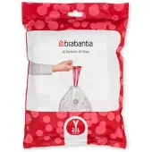 Brabantia Sacs poubelle PerfectFit, Code Y, 20 L Blanc