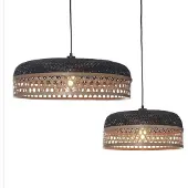 Good&Mojo Bamboe LED Hanglamp Ubud | 2X E27 Max 60W | Natural/Black