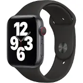 Apple Watch 44 mm Siliconen Horlogeband Sport Zwart