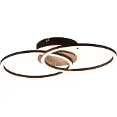 Reality LED-plafondlamp Giro, dimbaar, hout licht, Woon-/ Eetkamer, Hout, Modern, LED plafondlamp