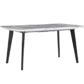Beliani MOSBY - Uitschuifbare eettafel - Wit/Zwart - 90 x 160/200 cm - MDF