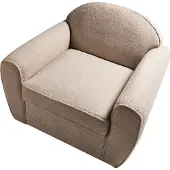 Beliani ELLEDE - Fauteuil - Lichtbruin - Bouclé
