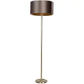 QAZQA Vloerlamp messing met fluwelen lampenkap bruin 50cm - Simplo