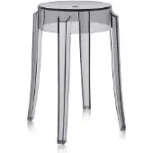 Kartell Charles Ghost Kruk - Set van 2 H 46 cm | Smoke Grey