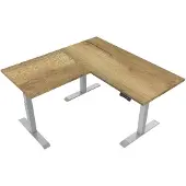 Euroseats Elektrisch verstelbaar bureau Natuur eik - Hoek zit-sta frame grijs