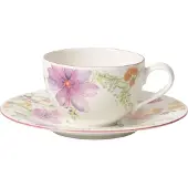 Villeroy & Boch Mariefleur Basic Koffiekop Met Schotel - Koffiekopjes Porselein White - 78914-78915