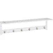 Relaxdays muur kapstok hangend - met hoedenplank - 6 haken - 18x75x16 cm - bamboe