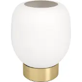 Eglo Gouden tafellamp Manzanares met wit glas