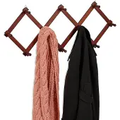 Relaxdays muurkapstok hangend - 10 haken - uitschuifbaar - 10-111 cm breed - hout