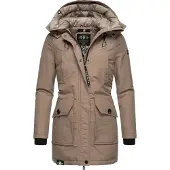 NAVAHOO Winterjas chamois / zwart / wit