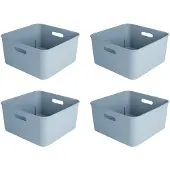 Sunware Sigma Home cube opbergbox 12.5L - Set van 4 - Blauw