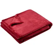 Stof Textiles Plaid/bankdeken Maribelle - rood - 130 x 160 cm - polyester fleece - 1 persoons