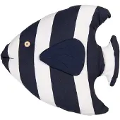 Clayre & Eef Sierkussen Vis 40x45x11 cm Wit Blauw Synthetisch