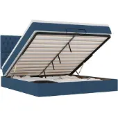 vidaXL Ottoman bed met matras 160x200cm stof blauw