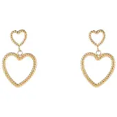 Go Dutch Label Oorknoppen Double Open Hearts Goud