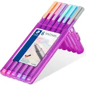 Staedtler triplus fineliner - Box met 6 pastel kleuren