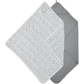 Meyco Baby Cheetah/Uni badcape - 2-pack - grey - 80x80cm