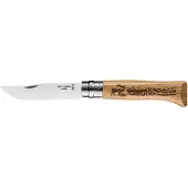 Opinel - Zakmes - No. 08 - Deer Engraved - RVS - Hout