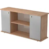 Hjh OFFICE PRO KAPA SB | Dressoir | met deuren - Walnoot/Zilver met knop Sideboard