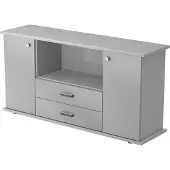 Hjh OFFICE PRO KAPA SB | Dressoir | met deuren + laden - Grijs/Zilver Sideboard Greeplijst kunststof