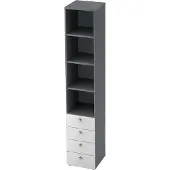 Hammerbacher Combinatiekast TOPAS LINE, 6 dossierhoogtes, legborden + 4 laden, grafiet/wit