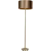 QAZQA Vloerlamp messing met fluwelen kap brons 50cm - Simplo