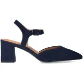 No Stress Donkerblauwe suède slingbacks | Maat 38