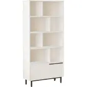 Homitis Woody Fashion boekenplank - 100% melamine coating, metalen poten, wit.