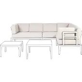 Beliani RIMA III - Tuinkussenhoezen set - Lichtbeige - Polyester