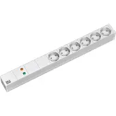 Bachmann 19" stekkerdoos. 6-voudig met GVS zonder schakelaar