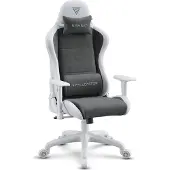 Sense7 Zaklínač FUKU gaming stoel, gaming fauteuil, kantoorkruk, ergonomische kantoorkruk, draaibare stoel, draagvermogen 120 kg, wit en grijs