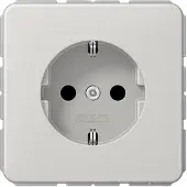 JUNG CD1520LG Wandcontactdoos met randaarde Inzetstuk 1-voudig Grijs 1 stuk(s)