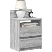 vidaXL Nachtkastjes 2 st met 2 lades 40x33x60 cm grijs sonoma eiken