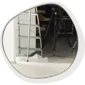 J-Line Wall mirror round metal/glass white large