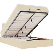 vidaXL Ottoman bed met matras 120x200cm stof crèmekleurig