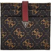 GUESS Kaarthoes Laurel SLG Tab Card Case Brown Logo Donkerbruin