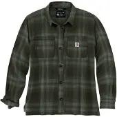 Carhartt Blouse Women Midweight Flannel Plaid Basil-XS