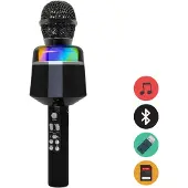 Gembird Draadloze Karaoke Microfoon met Ingebouwde Speaker – Bluetooth, LED Verlichting & Equalizer