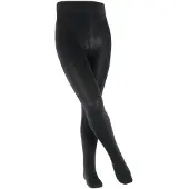 Falke Comfort Wool dik eenkleurig wol panty kinderen zwart - maat 134-146