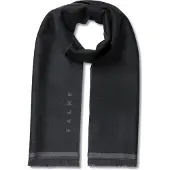 Falke Basic Jacquard Logo sneldrogend warm wol wintersjaal unisex zwart - maat ONESIZE