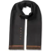Falke Basic Jacquard Logo sneldrogend warm wol wintersjaal unisex bruin - maat ONESIZE