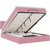 vidaXL Ottoman bed met matras 140x200cm fluweel roze