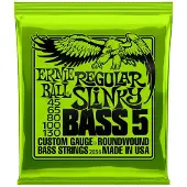 Ernie Ball Regular Slinky - Elektrische Basgitaarsnaren - Nickel Wound - 5-Snarig Long Scale - 45-65-80-100-130