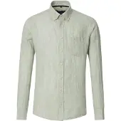 Casa Moda Casual Fit overhemd groen gemeleerd met borstzak