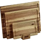 Kesper 3-delige set snijplank inclusief standaard - materiaal: acacia - afmetingen: 40 x 30 x 1 - 5 cm - kleur: bruin - 28130